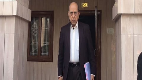 Nripendra Mishra leaves Ayodhya Circuit House for the meeting