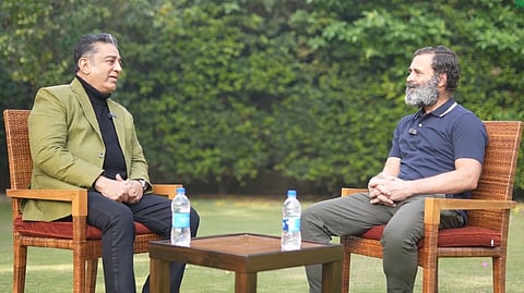 Kamal Hassan and Rahul Gandhi having conversations on 'Hey Ram', China, films, and politics.