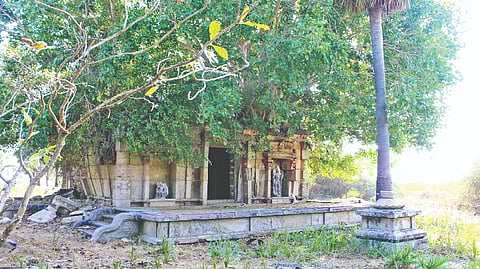 The neglected historic Pasiyamman Temple near Thondi in Ramanathapuram district