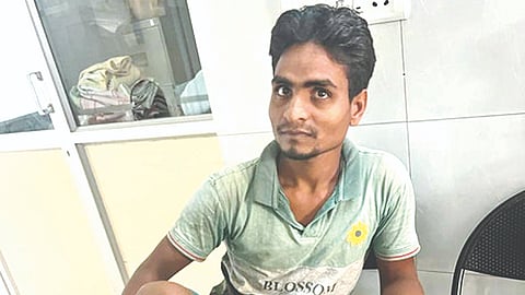 Insar Aslam who was injured on his leg and the recovered stray bullet