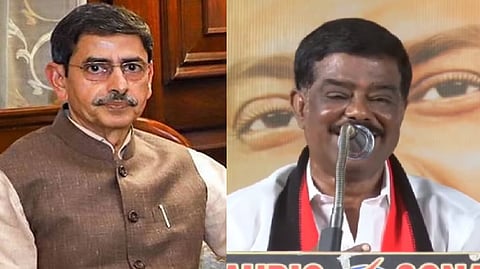 TN Governor R N Ravi;  DMK functionary Shivaji Krishnamoorthy