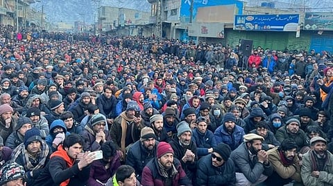 A protest in PoK's Gilgit-Baltistan.