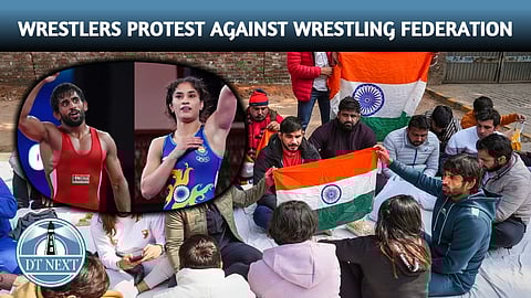 Wrestlers protest against Wrestling Federation of India
