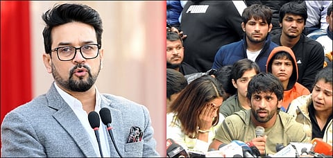 Union Sports Minister Anurag Thakur; Delegation of wrestlers