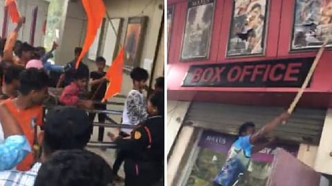 Miscreants outside the movie theatre in Mumbai