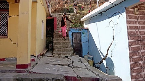 A view of the affected area in Joshimath.