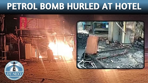 Petrol Bomb hurled at Hotel