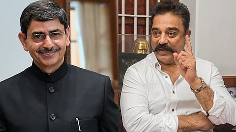 (L- R) : Governor RN Ravi ; Kamal Haasan