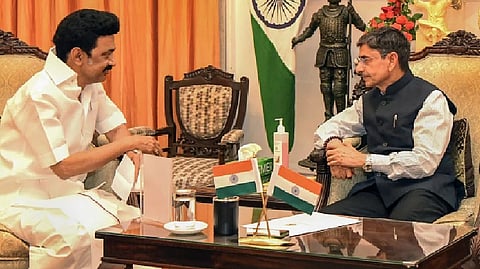 CM Stalin with Guv RN Ravi