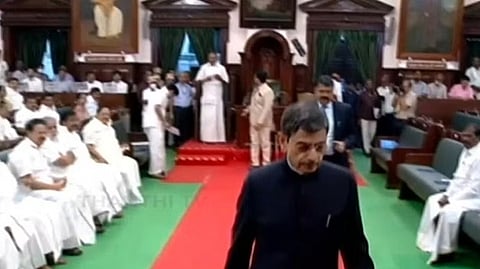 Governor RN Ravi walking out of the TN legislative Assembly session 2023.