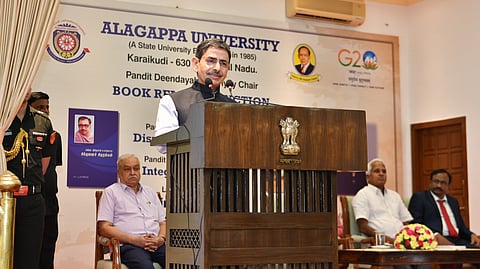Governor RN Ravi speaking at a book release function at Raj Bhavan