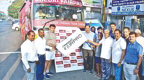 Credai Chennai Chapter, flagged off a bus on February 14 as part of its five-day public outreach programme