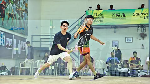 Action during the Junior Men clash between India and Japan