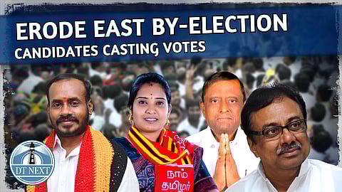 Erode East By-Election : Candidates casting votes