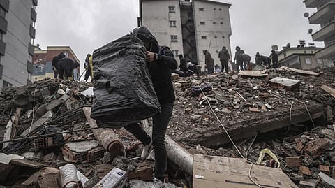 A powerful quake has knocked down multiple buildings in southeast Turkey and Syria and many casualties are feared.
