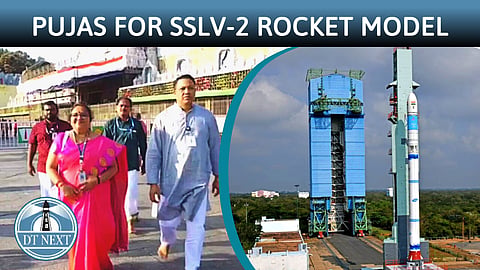 Special pujas for SSLV-2 rocket model in Tirupati temple