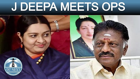 J Deepa meets OPS at his residence
