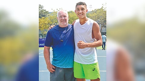 James McCabe (right) with father and coach Patrick McCabe