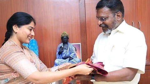 Thirumavalavan with Gayathri