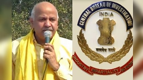 (L) Manish Sisodia; Central Bureau of Investigation (R)