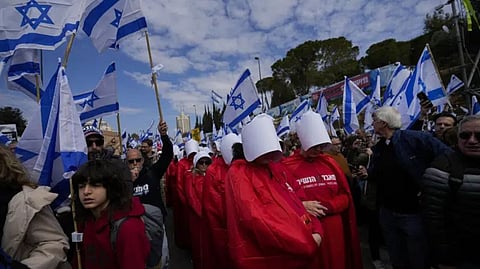 Thousands of Israelis protested outside the country?s parliament
