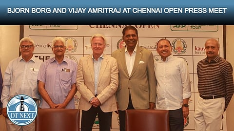 Bjorn Borg & Vijay Amritraj at Chennai Open press meet