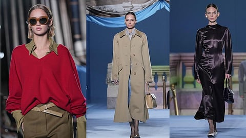 The Tory Burch collection is modeled during Fashion Week, Monday, Feb. 13, 2023, in New York.