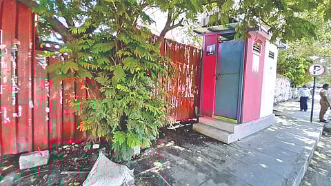 The unused e-toilet outside High Court premises