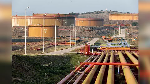A general view of oil tanks at Turkey's Mediterranean port of Ceyhan