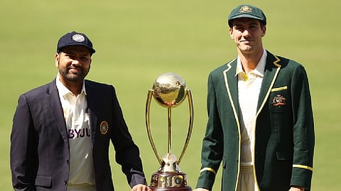 (L-R):Rohit Sharma; Pat Cummins