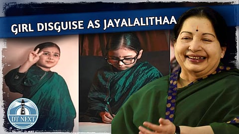 Cute little girl disguise as Jayalalithaa