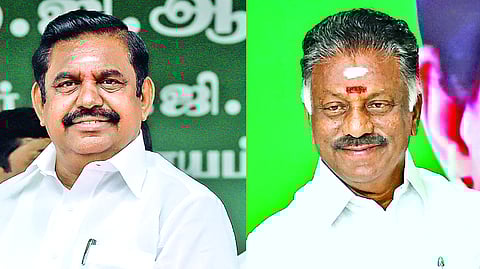 (L) Edappadi K Palaniswami; O Panneerselvam (R)