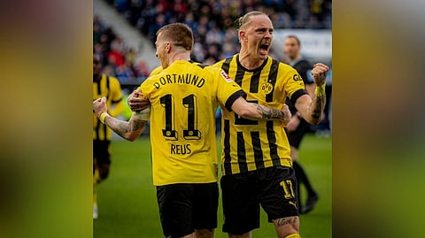 Borussia Dortmund players celebrating