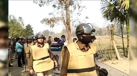 Heavy security force deployed in Char-Chapori area under Burhachapori wildlife sanctuary