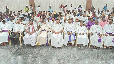 AIADMK interim general secretary Edappadi K Palaniswami seeking support of Christians in Erode on Thursday