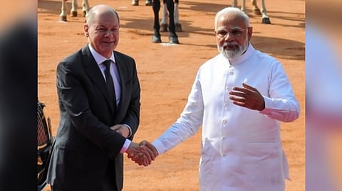Prime Minister Narendra Modi with German Chancellor Olaf Scholz