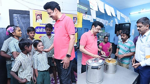 Chief Minister MK Stalin at the Adi Dravidar school