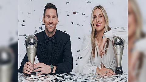 Lionel Messi with Alexia Putellas