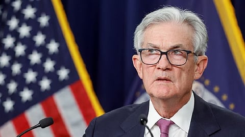 U.S. Federal Reserve Chair Jerome Powell addresses reporters after the Fed raised its target interest rate by a quarter of a percentage point, during a news conference at the Federal Reserve Building in Washington, U.S