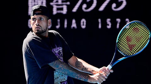 Australia's Nick Kyrgios during a practice session