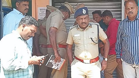 DIG MS Muthusamy at the site of a burgled ATM