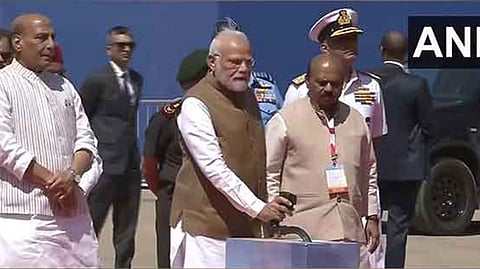 Prime Minister Narendra Modi, Defence Minister Rajnath Singh  Chief Minister Basavaraj Bommai