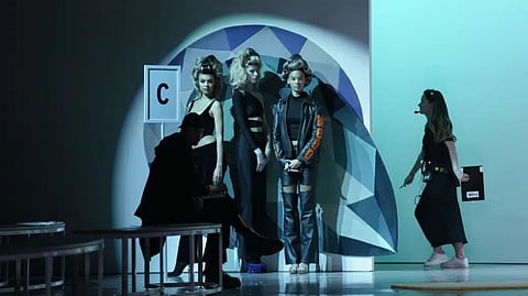 Models are seen during rehearsal to the Blonds presentation during Fashion week.