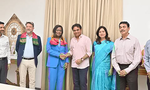 CEO-designate Richard Saynor, meets Telangana Industry and commerce minister KT Rama Rao here on Tuesday