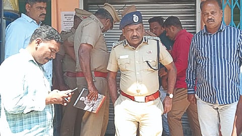 DIG MS Muthusamy at the site of a burgled ATM