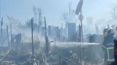 Aftermath of fire in Mumbai's Malad.