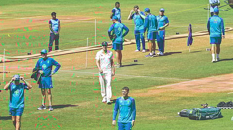Australian players during a training session