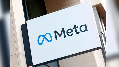 The logo of Meta Platforms' business group is seen in Brussels, Belgium