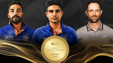 Shubman Gill, Mohammad Siraj and Devon Conway