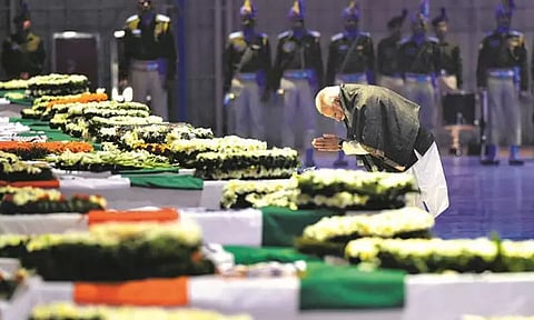 Prime Minister Narendra Modi pays tributes to soldiers